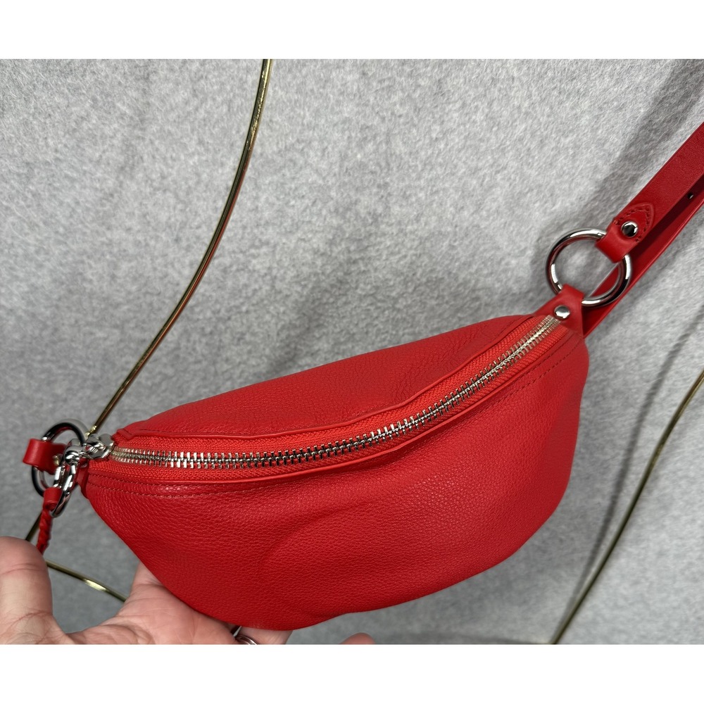 Rebecca Minkoff Bree Belt Bag Womens Small Red Pebbled Leather Fanny‎ Pack EUC